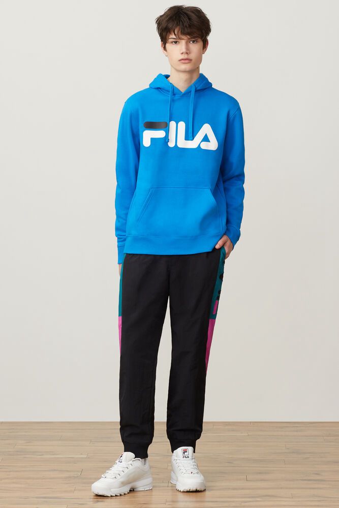 Fila Flori Blue Hoodie Mens - NZ 12356-GADN